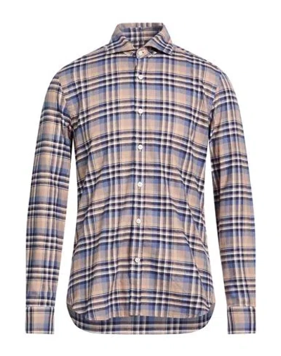 Ghirardelli Man Shirt Slate Blue Size 16 Cotton In Multi