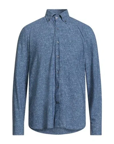 Ghirardelli Man Shirt Slate Blue Size 17 Polyamide, Elastane