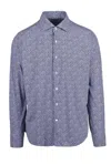 Ghirardelli Next Blue Polyamide Elastane Men's Next Stretch Shirt In Blue