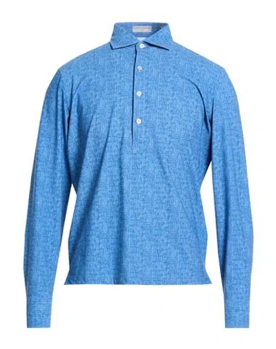 Ghirardelli Next Man Polo Shirt Blue Size L Polyamide, Elastane