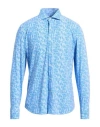 Ghirardelli Next Man Shirt Azure Size 15 ¾ Polyamide, Elastane In Blue