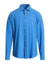 Ghirardelli Next Man Shirt Azure Size 17 ½ Polyamide, Elastane In Blue