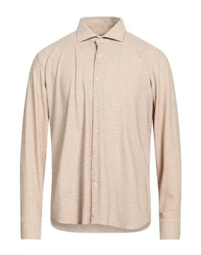 Ghirardelli Next Man Shirt Beige Size 17 Polyamide, Elastane In Neutral