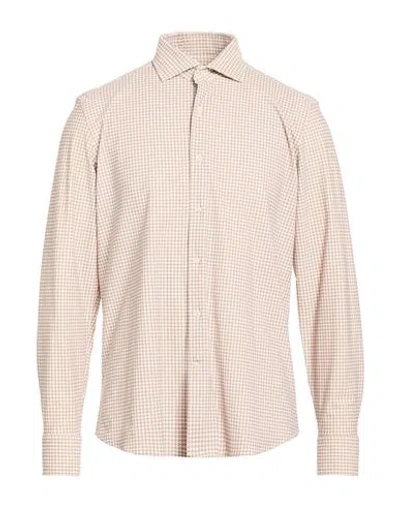 Ghirardelli Next Man Shirt Beige Size 17 ½ Polyamide, Elastane In Nude