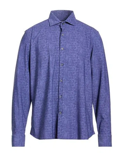 Ghirardelli Next Man Shirt Blue Size 17 ½ Polyamide, Elastane In Purple