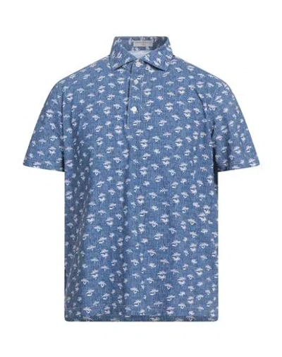 Ghirardelli Next Man Shirt Blue Size L Polyamide, Elastane