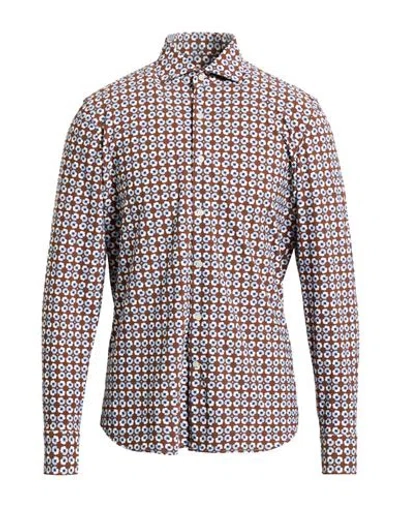 Ghirardelli Next Man Shirt Brown Size 15 ¾ Polyamide, Elastane In Neutral
