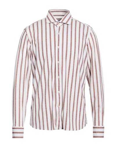 Ghirardelli Next Man Shirt Brown Size 17 ½ Polyamide, Elastane In White