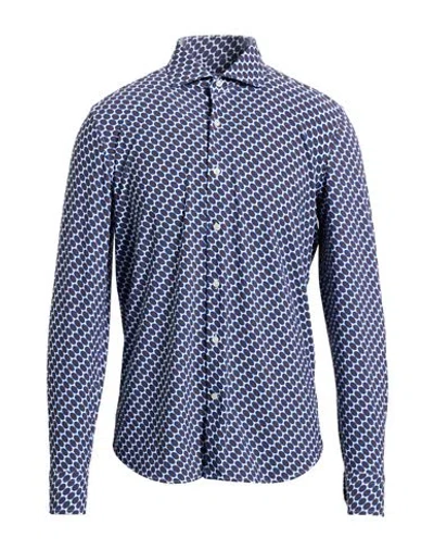 Ghirardelli Next Man Shirt Chocolate Brown Size 17 Polyamide, Elastane In Blue