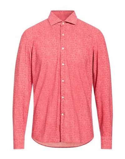 Ghirardelli Next Man Shirt Coral Size 17 ½ Polyamide, Elastane In Pink