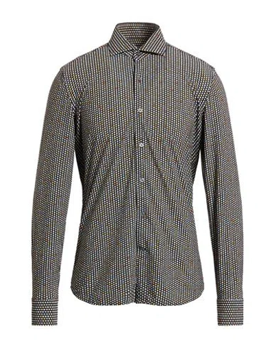 Ghirardelli Next Man Shirt Dark Green Size 17 ½ Polyamide In Gray