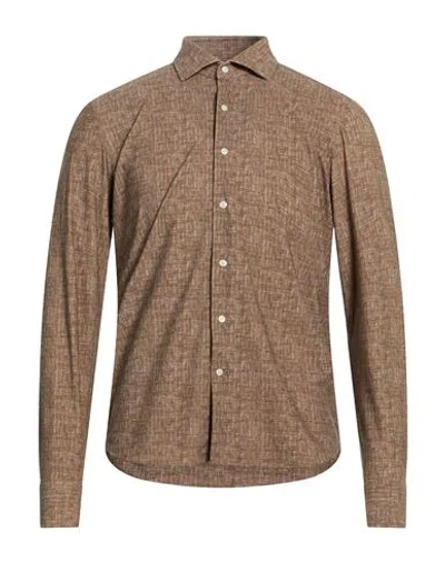 Ghirardelli Next Man Shirt Khaki Size 16 ½ Polyamide, Elastane In Nude