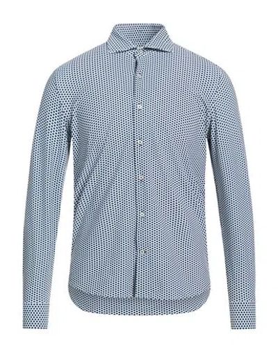 Ghirardelli Next Man Shirt Navy Size 15 ½ Polyamide, Elastane In Multi