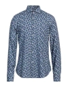 Ghirardelli Washed Man Shirt Azure Size 17 Cotton, Polyester In Blue