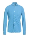 Ghirardelli Washed Man Shirt Azure Size Xl Cotton