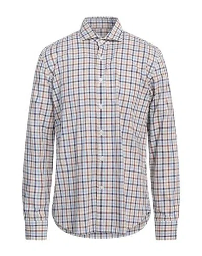 Ghirardelli Washed Man Shirt Beige Size 15 Cotton