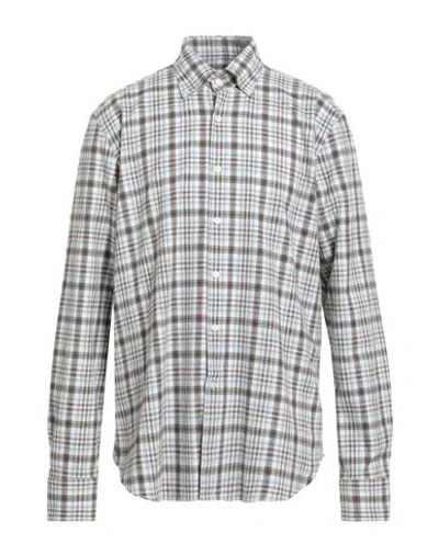 Ghirardelli Washed Man Shirt Dark Brown Size 16 Cotton In Multi
