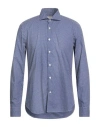 Ghirardelli Washed Man Shirt Navy Size 16 ½ Cotton In Blue