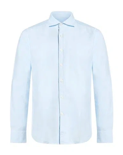 Ghirardelli Washed Man Shirt Sky Blue Size 16 ½ Cotton