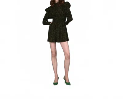 Ghospell Glacier Sands Mini Dress In Olive/black