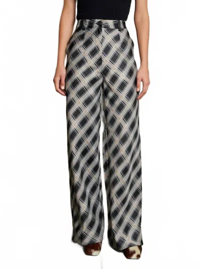 Ghospell Morven Check Trousers Pants In Black/white In Multi