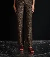 Ghospell Phoebe Jacquard Trouser In Tanzine Tan In Multi