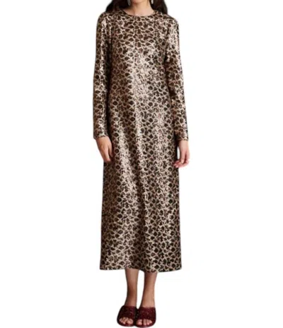 Ghospell Yara Sequin Dress In Gold Brown