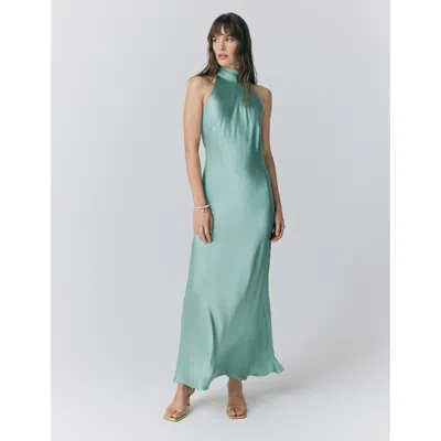Ghost London Amaia Halter Neck Satin Maxi Dress