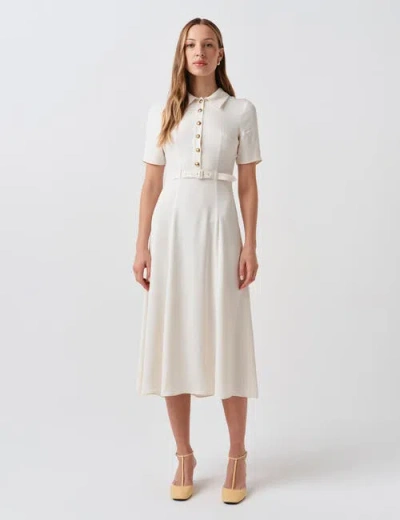 Ghost London Amanda Collared Midi Shirt Dress In White