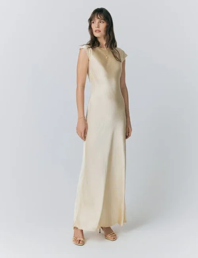 Ghost London Averie Boat Neck Satin Maxi Dress