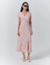 Ghost London Blair Crepe Floral Sleeveless Midi Dress In Multi