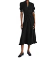 Ghost London Capri Crepe Short Sleeve Midi Dress In Black