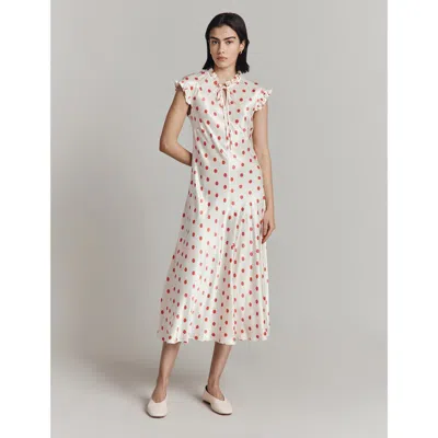 Ghost London Cicely Polka Dot Satin Midi Dress