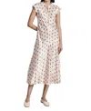 Ghost London Cicely Polka Dot Satin Midi Dress In Neutral