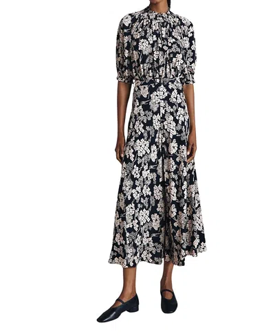 GHOST LONDON DOLLY PRINTED FLORAL MIDI DRESS