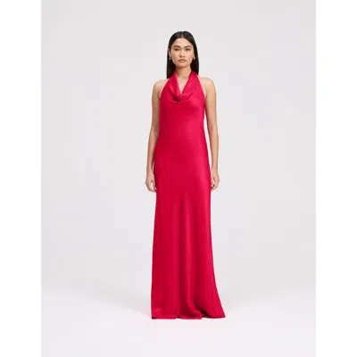 Ghost London Elara Cowl Front Satin Maxi Dress In Red