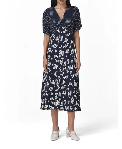 Ghost London Lulu V-neck Midi Dress In Multi