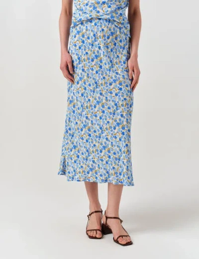 Ghost London Luna Satin Midi Slip Skirt In Multi