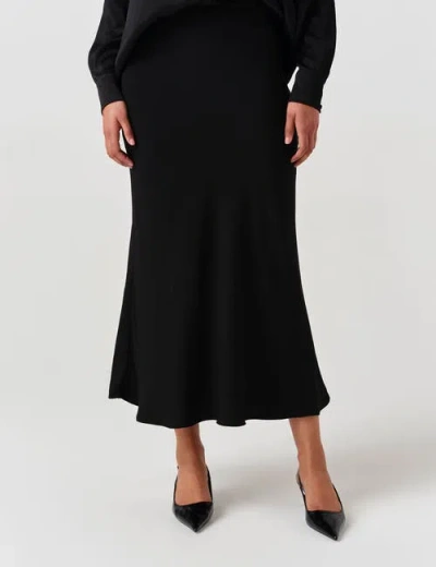 Ghost London Lyra Crepe Midi Skirt In Black