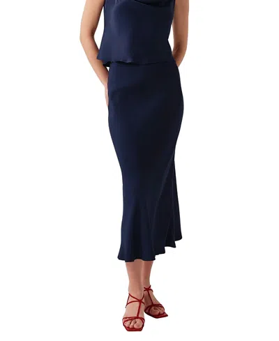 Ghost London Lyra Crepe Midi Skirt In Gray