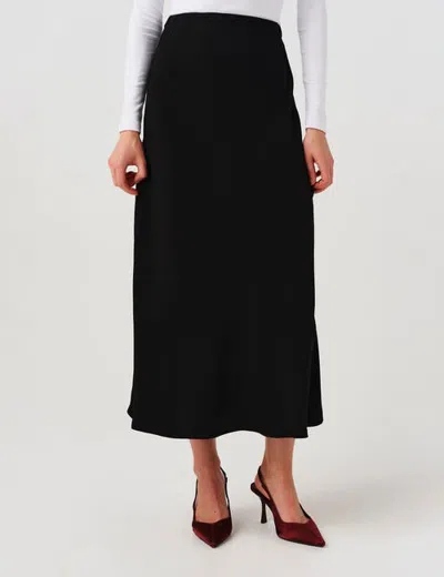 Ghost London Lyra Satin Midi Skirt In Black