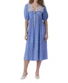 Ghost London Nellie Crepe Collared Midi Smock Dress In Blue