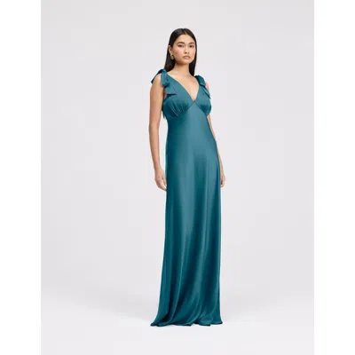 Ghost London Nora Tie Shoulder Satin Maxi Dress In Multi