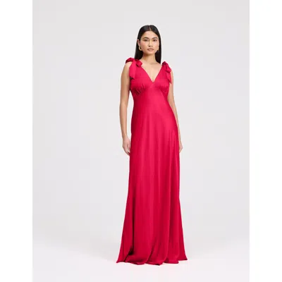 Ghost London Nora Tie Shoulder Satin Maxi Dress In Pink