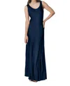 Ghost London Willow Sleeveless Satin Maxi Slip Dress In Blue