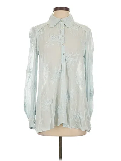 Ghost Long Sleeve Blouse In Silver