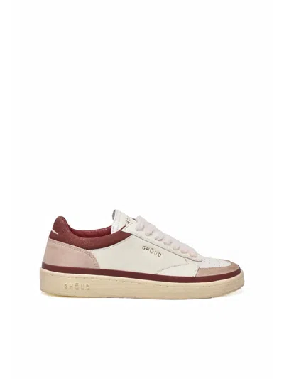 Ghoud Beige Leather Suede Sneakers In White