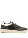 Ghoud Textured Black Leather Low-top Sneakers In Black