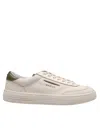 Ghoud Lido Sneakers In Ivory And Green Leather In Ivory/military