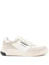 Ghoud White And Beige Sneakers With Textured Accents In Bianco E Argento